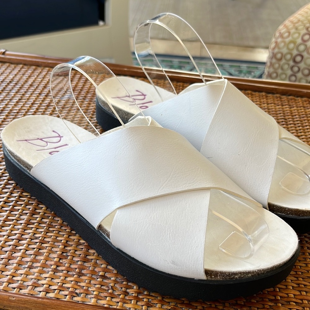White Cross-Strap Women's Slide Sandals
